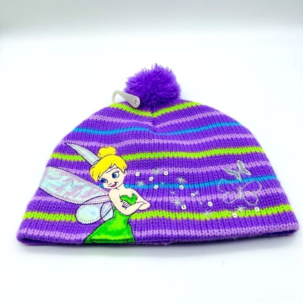 Disney Girl Purple Stripe Beanie XS/S Like New